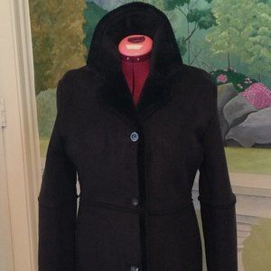 Faux Suede and Shearling Coat